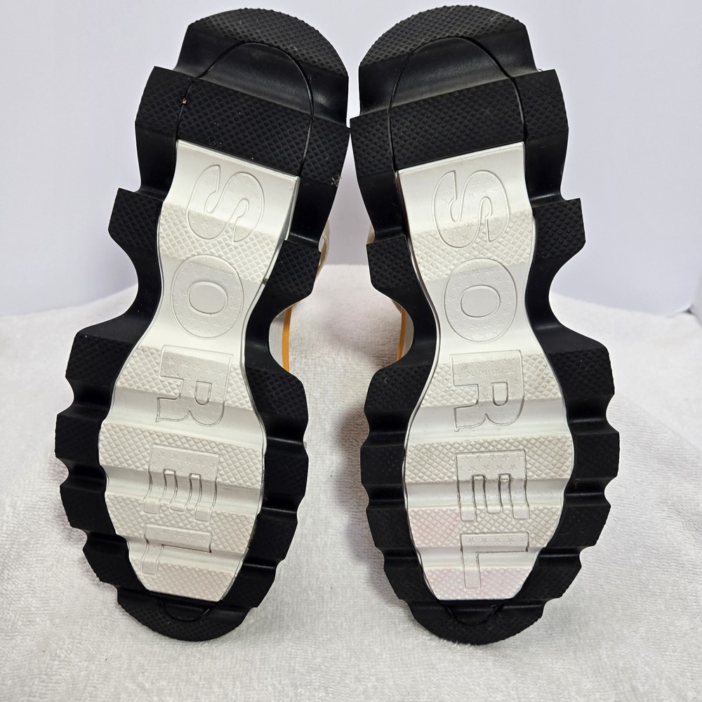 Sorel Kinetic Impact Y Strap Sandals Sea Salt Womens Size 8.5 Platform Leather - Picture 13 of 14